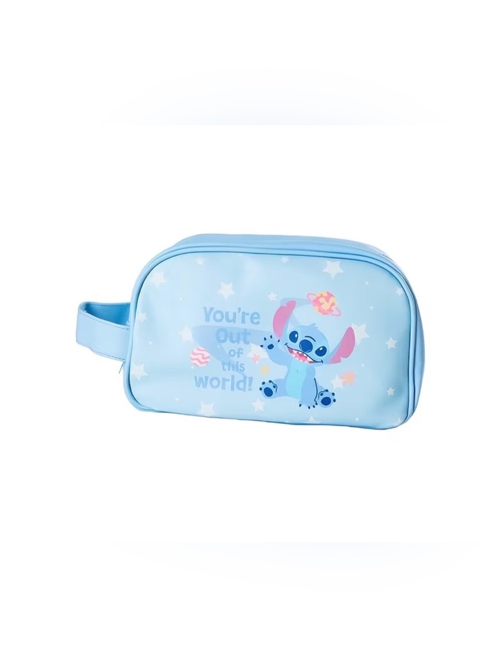 Kids Light Blue Stitch Toiletry Bag - "You're Out of This World!"
